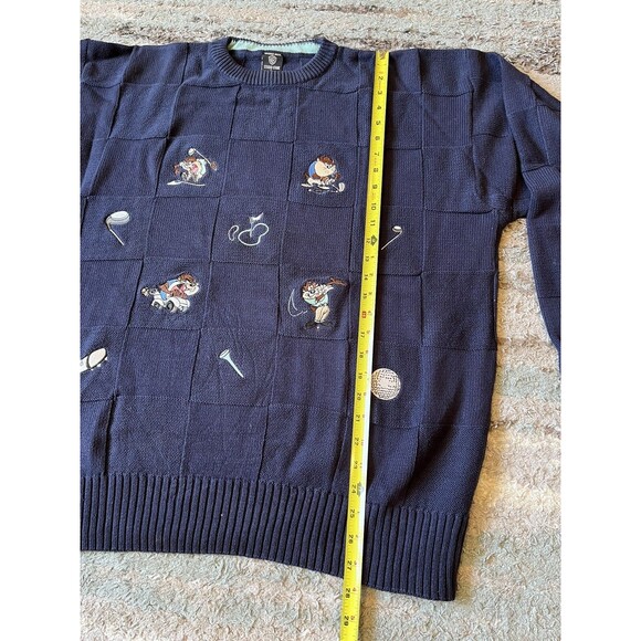 Warner Bros. Studio Store Tasmanian Devil Golf Pullover Crew Neck Sweater Blue L - Picture 3 of 7